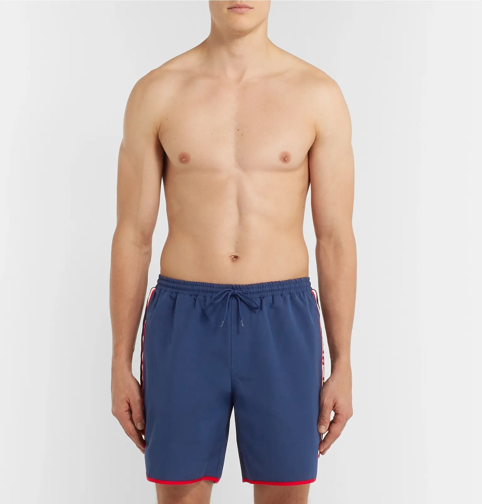 Short-Length Grosgrain-Trimmed Swim Shorts - 3