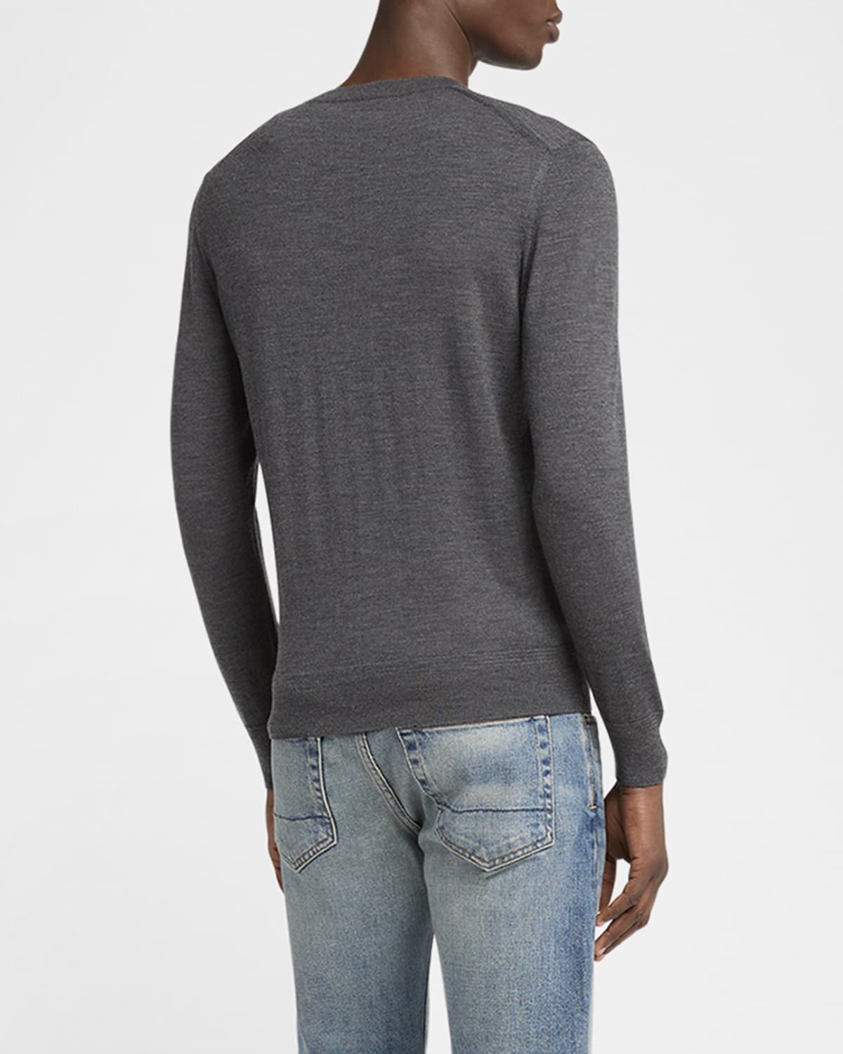 Men's Fine Gauge Wool Crewneck Sweater - 3