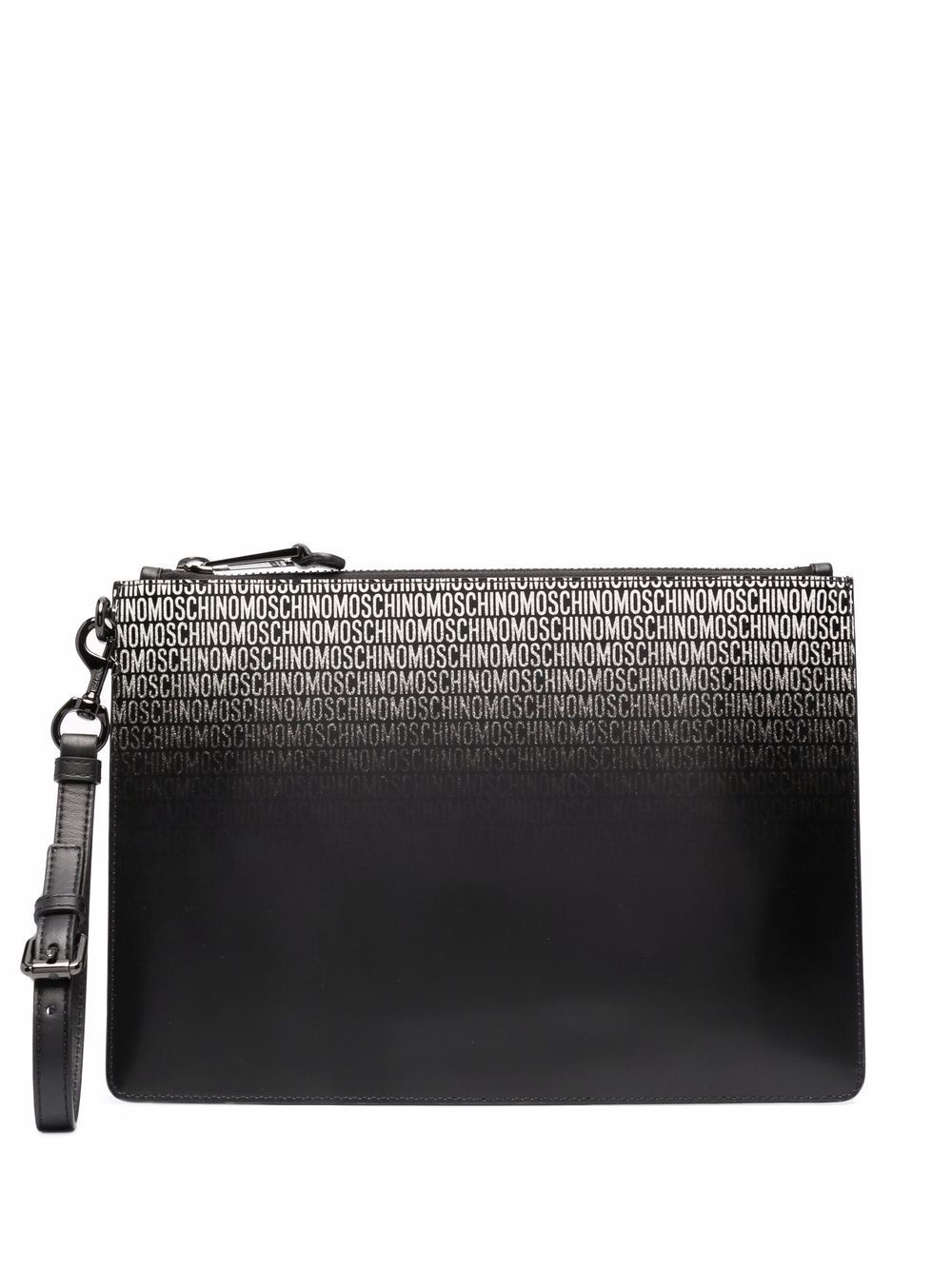 gradient logo-print clutch bag - 1