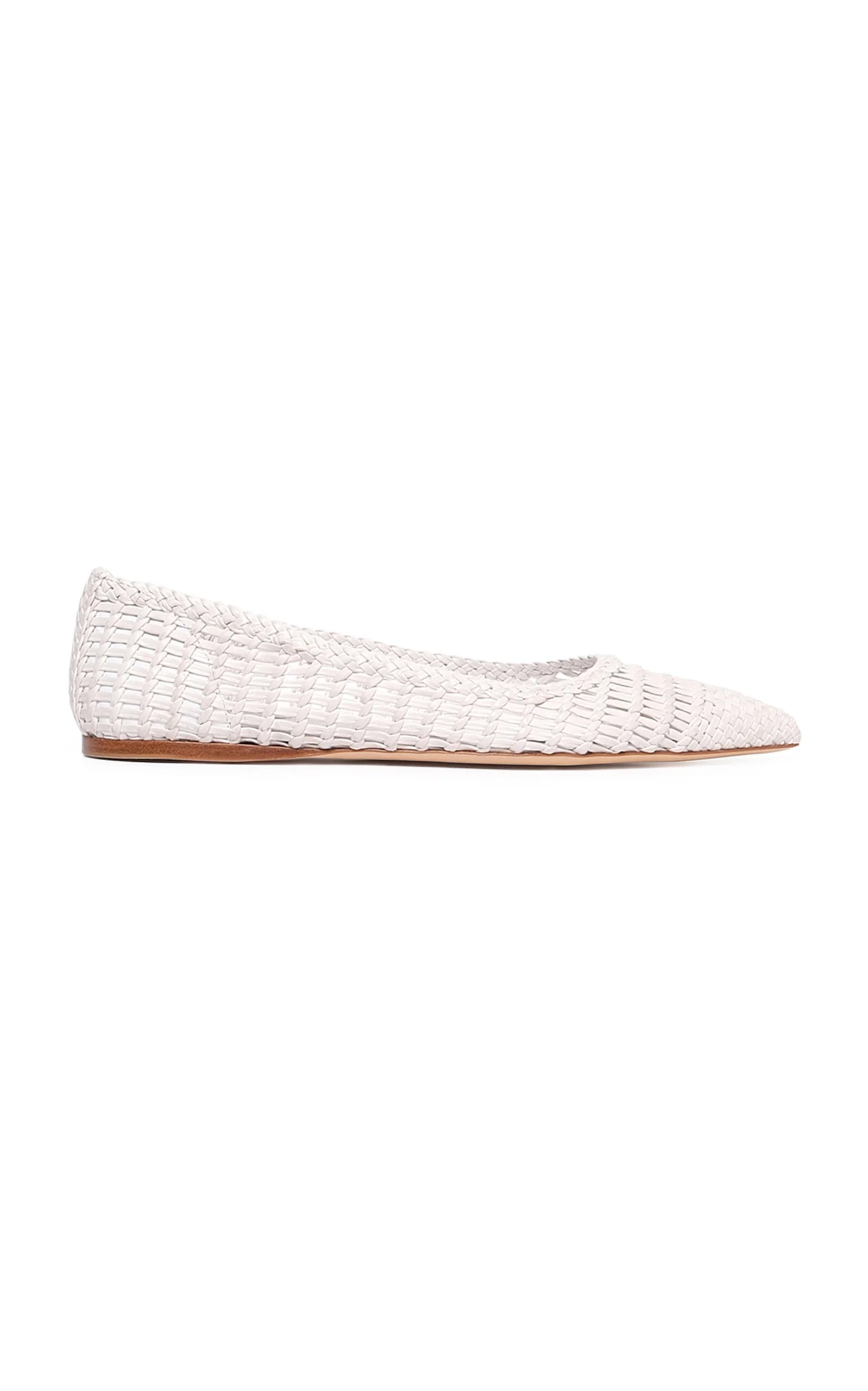 Milos Woven Leather Flats white - 1