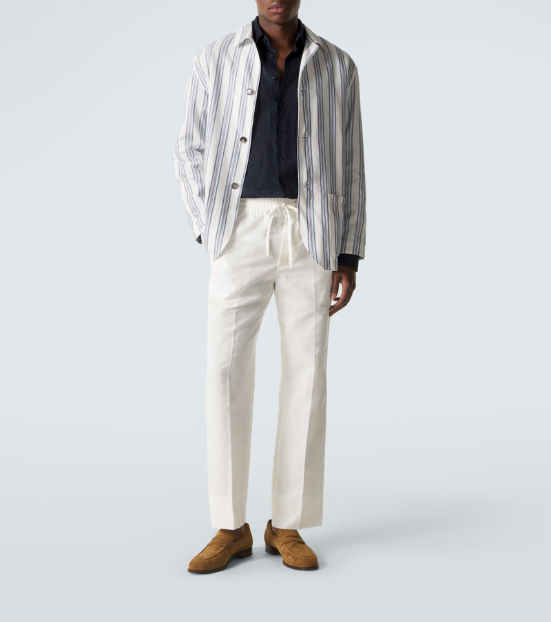 Brioni Linen and cotton straight pants outlook
