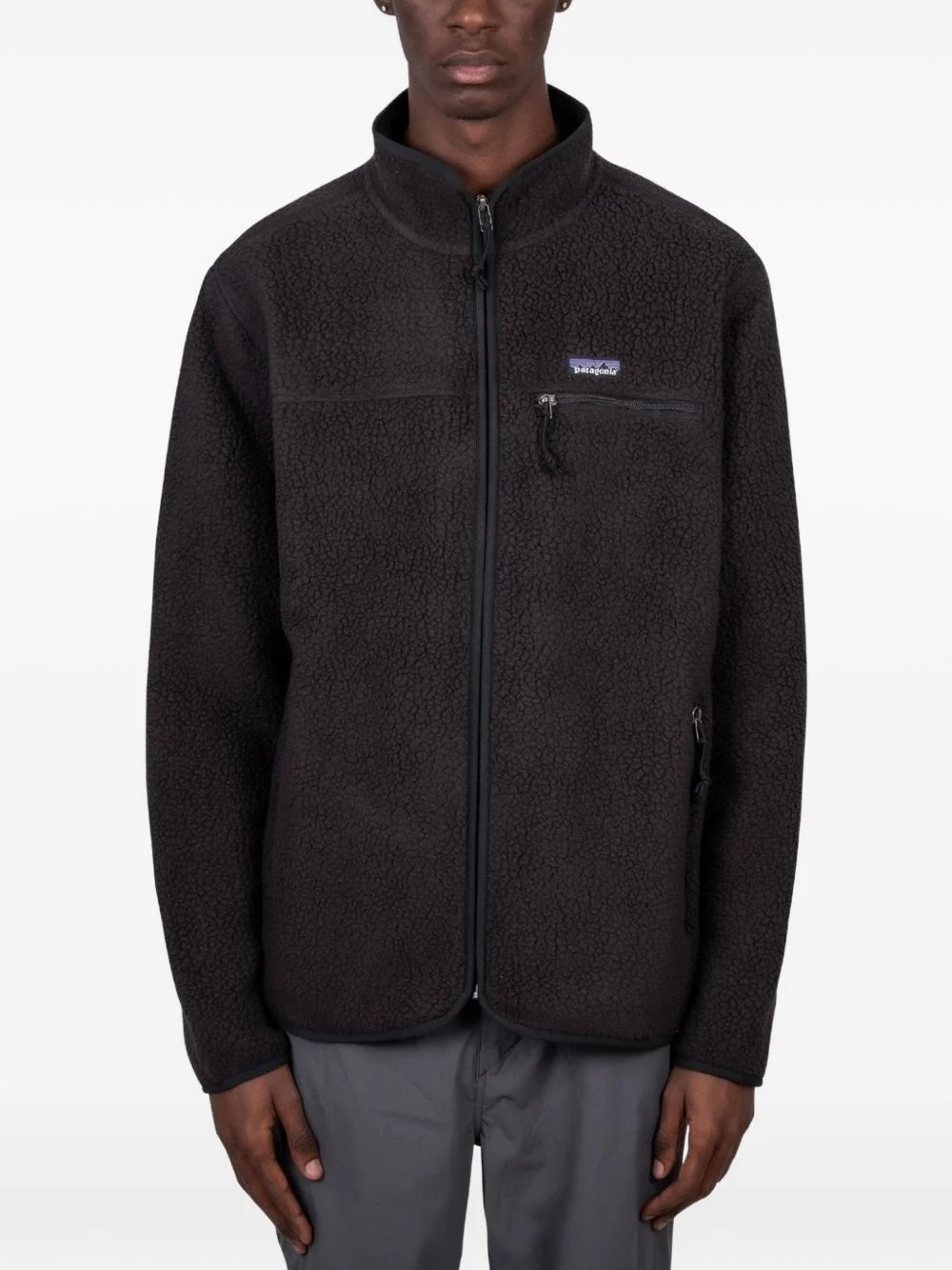 Retro Pile zip-up jacket - 1