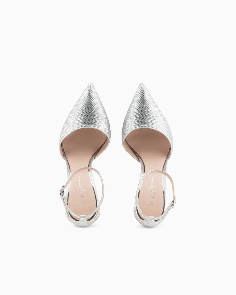 Rhinestone and Lurex d'Orsay court shoes 3