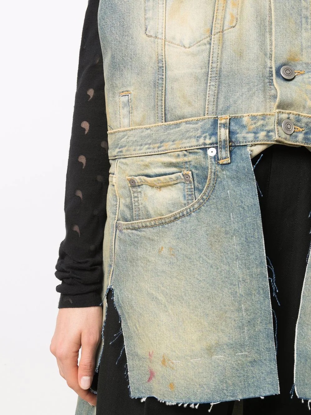 Derelict asymmetric denim gilet - 5