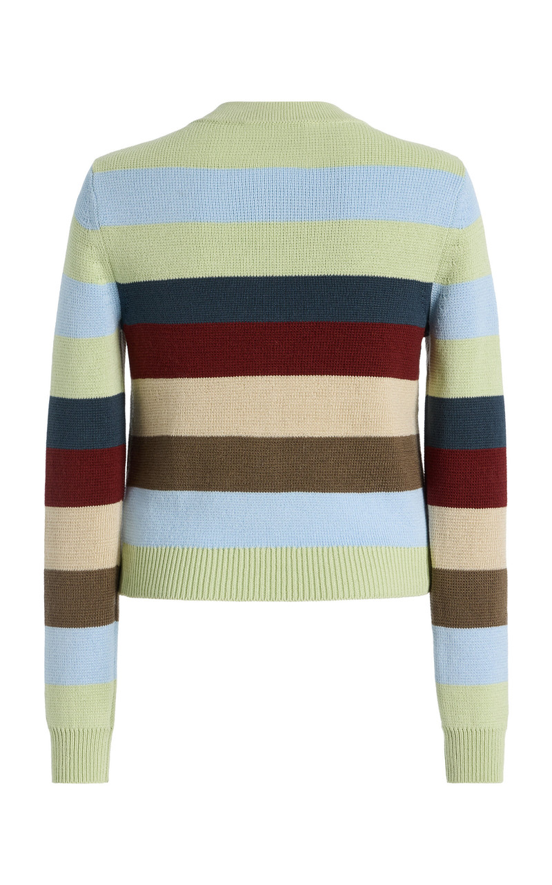 CHRISTOPHER JOHN ROGERS Striped Cotton Cardigan multi outlook