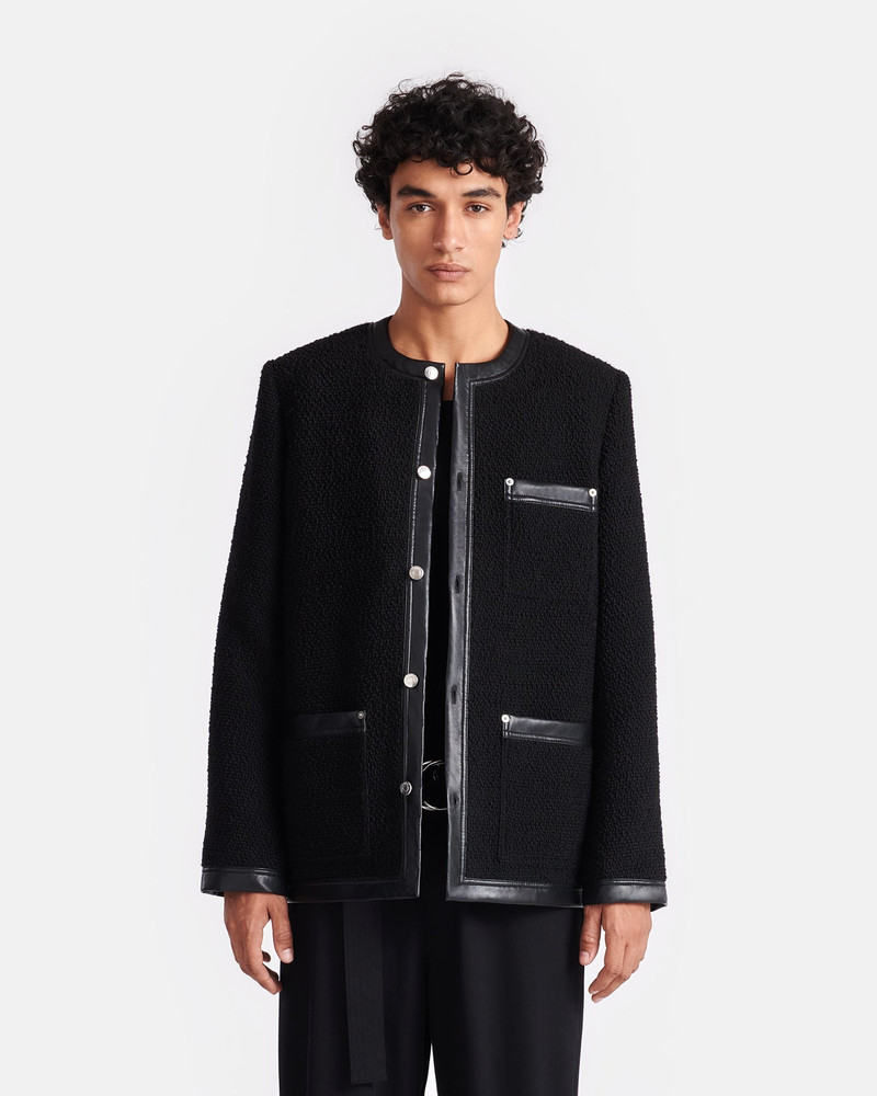 Nanushka Leather-Trimmed Boucle Tweed Jacket outlook