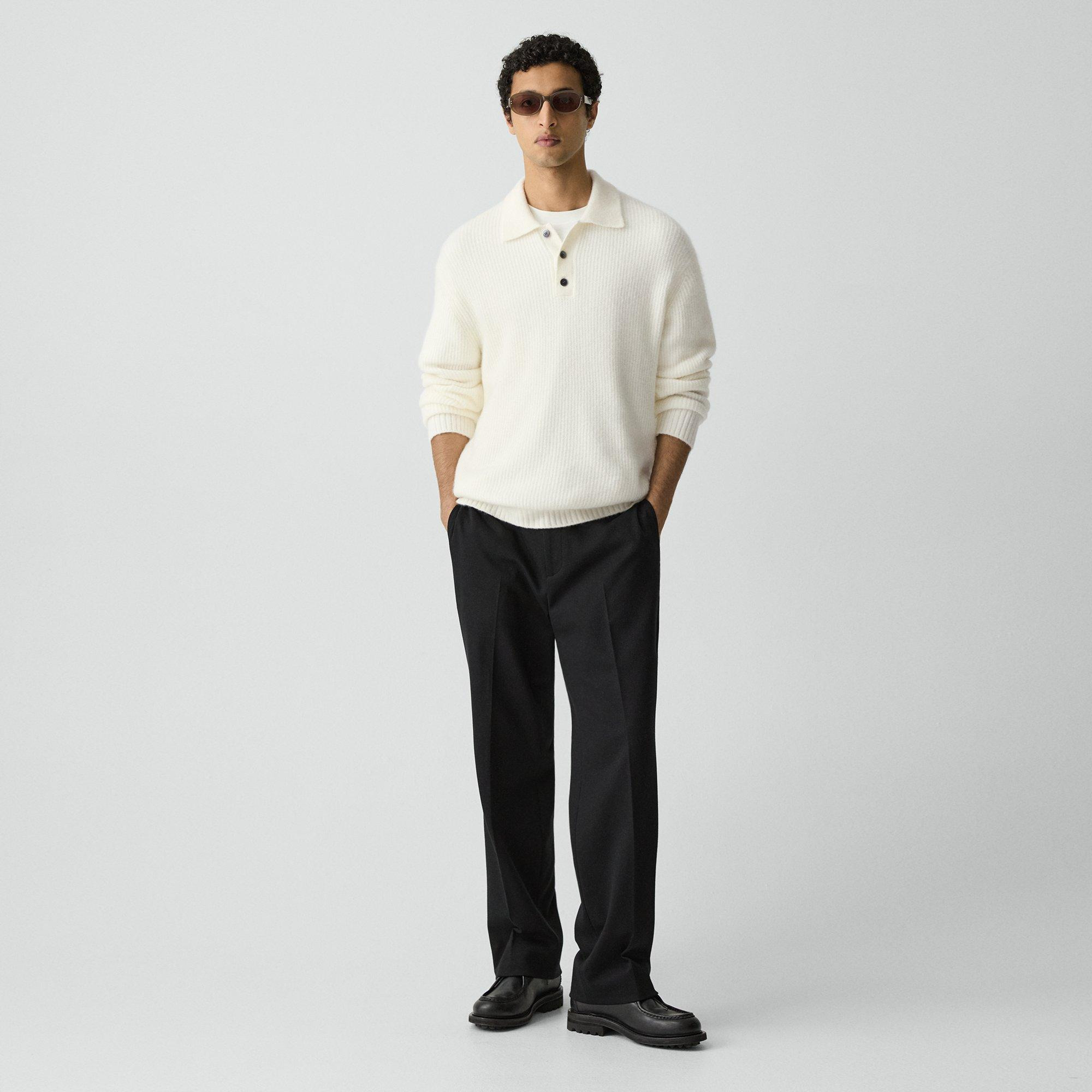 Relaxed Polo Sweater in Astor Wool - 6