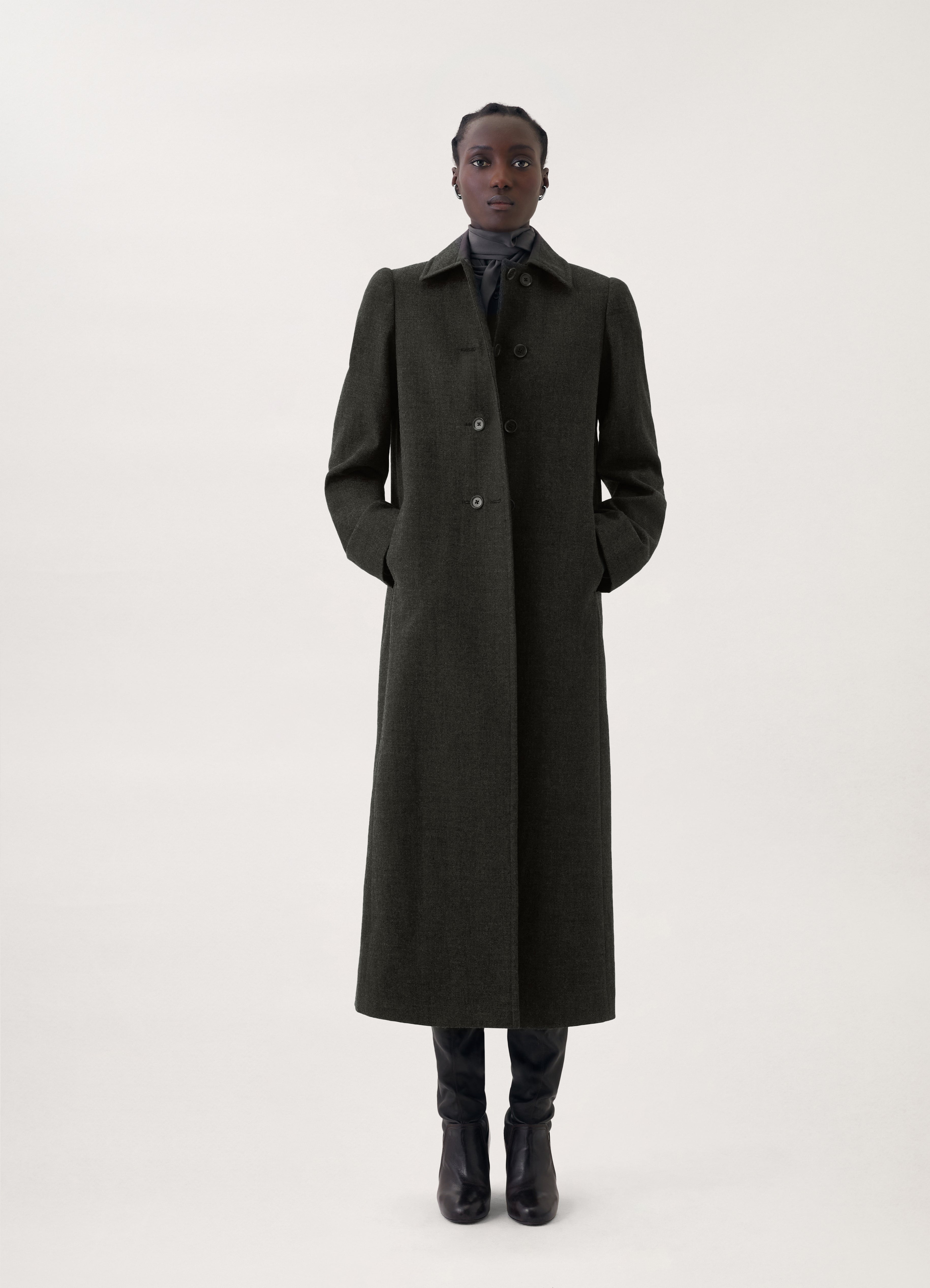 LONG DOUBLE BREASTED COAT - 3