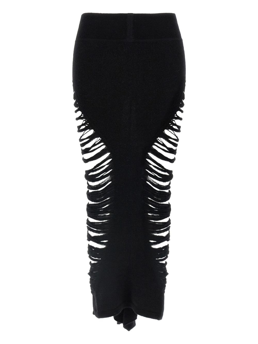 frayed cashmere skirt - 2