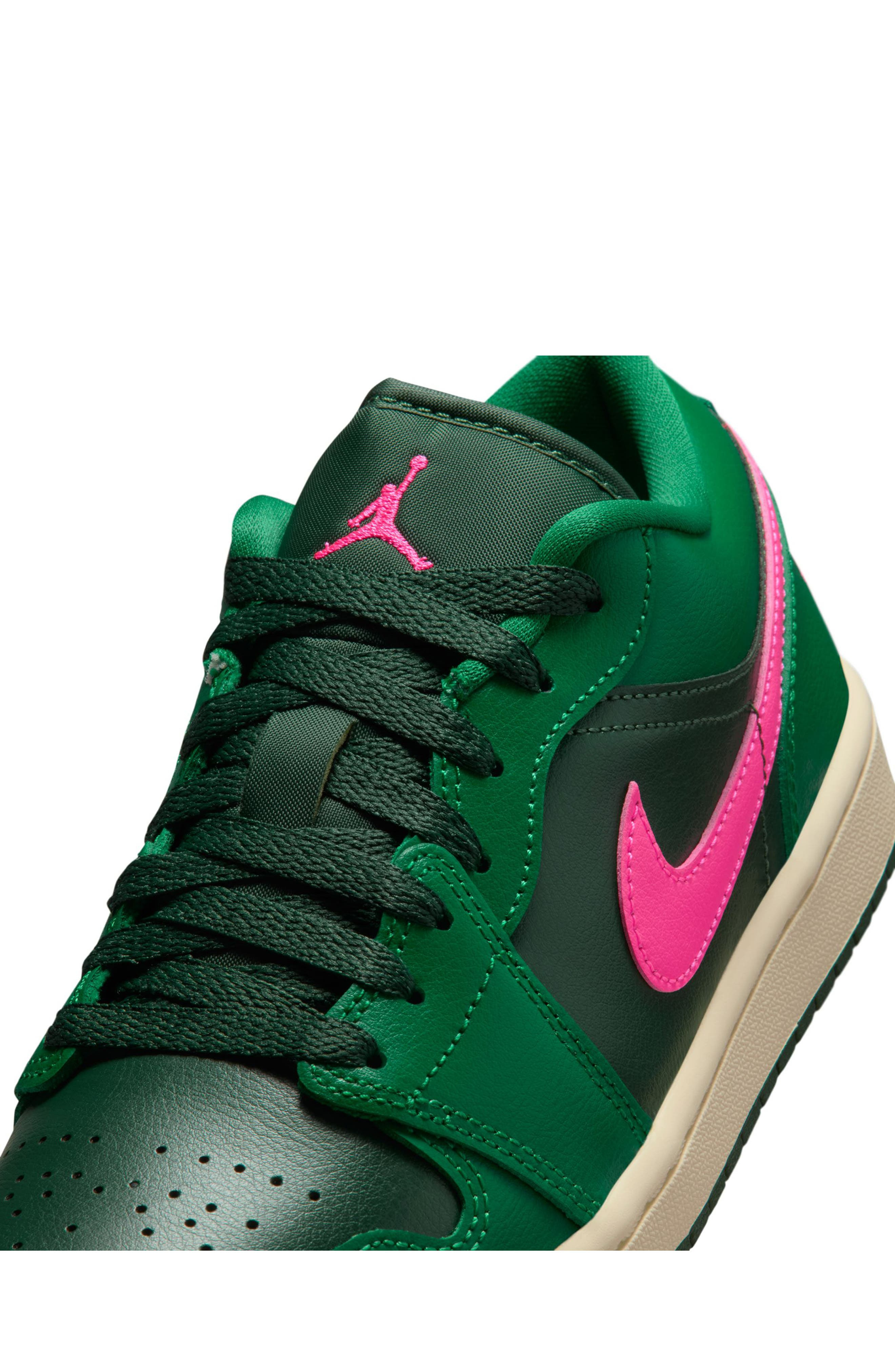 Air Jordan 1 Low Sneaker in Malachite/Fir/Pink Blast at Nordstrom - 8