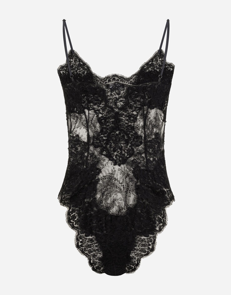 Lace bodysuit with plunging neckline - 3