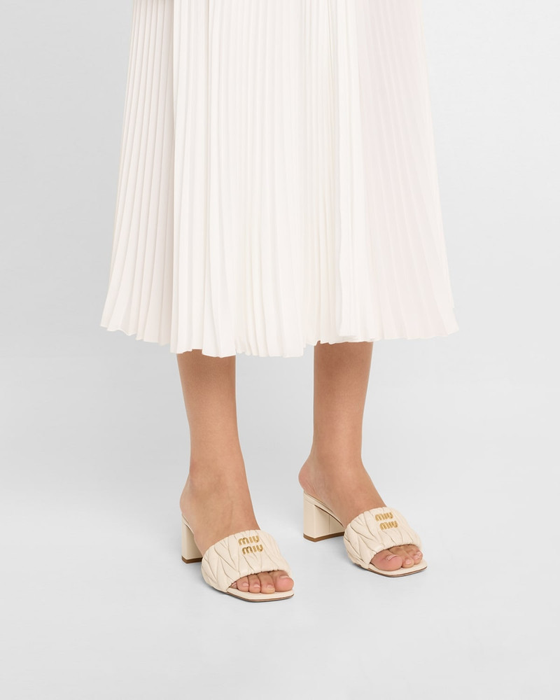 Miu Miu Quilted Leather Mule Sandals outlook