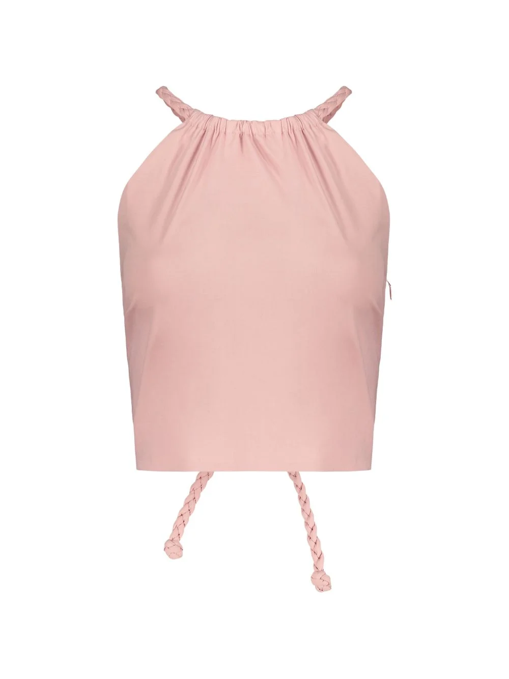 braided lace-up top - 1