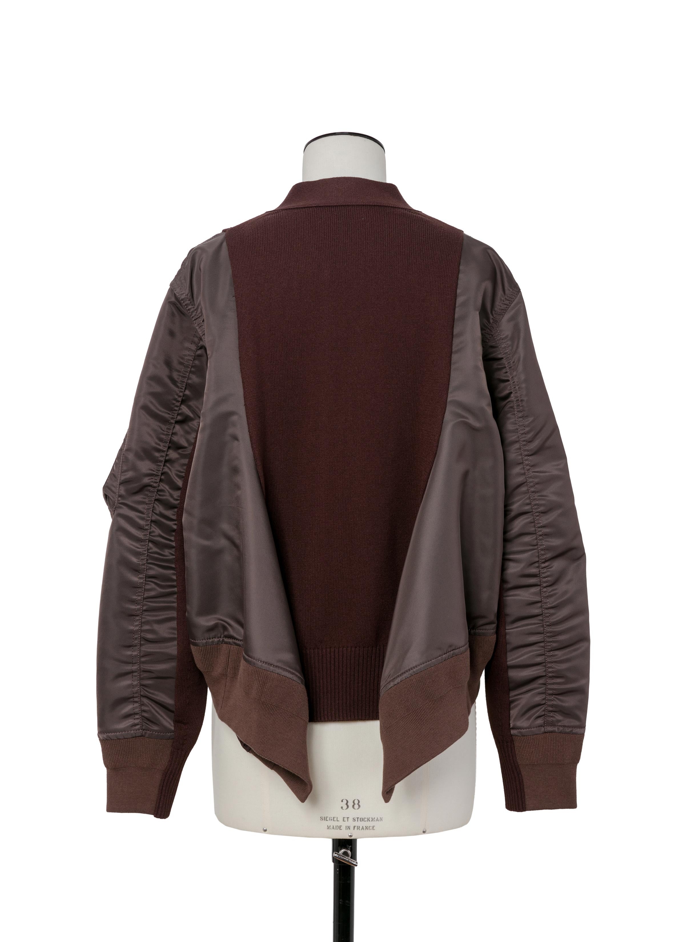Nylon Twill x Knit Cardigan - 4