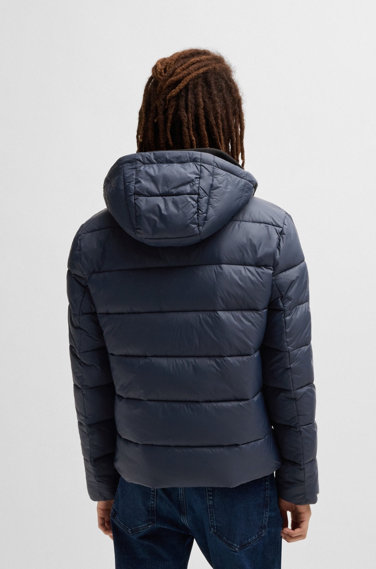 SLIM-FIT WATER-REPELLENT PUFFER JACKET WITH LOGO TRIM - 4