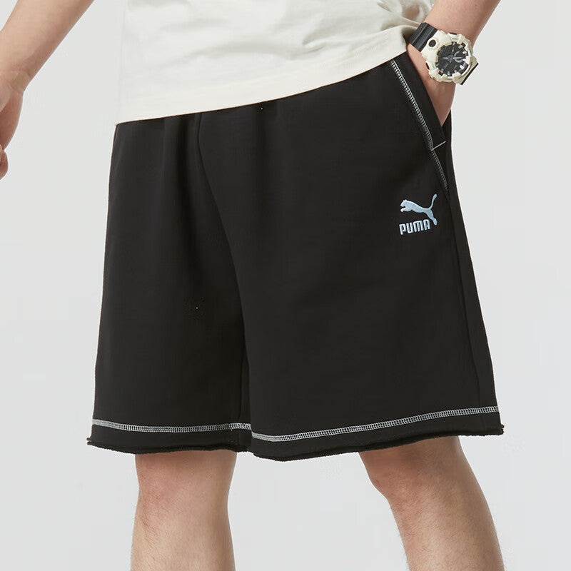 PUMA Logo Shorts 'Black with White Stitching' 626861-01 - 2