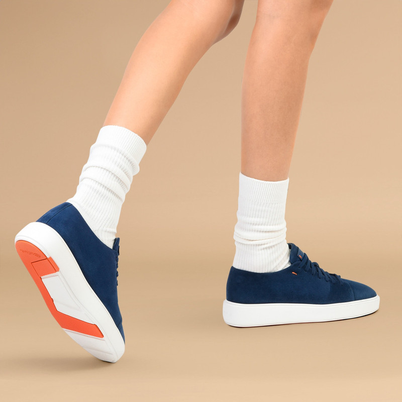 Santoni Women’s blue suede sneaker outlook
