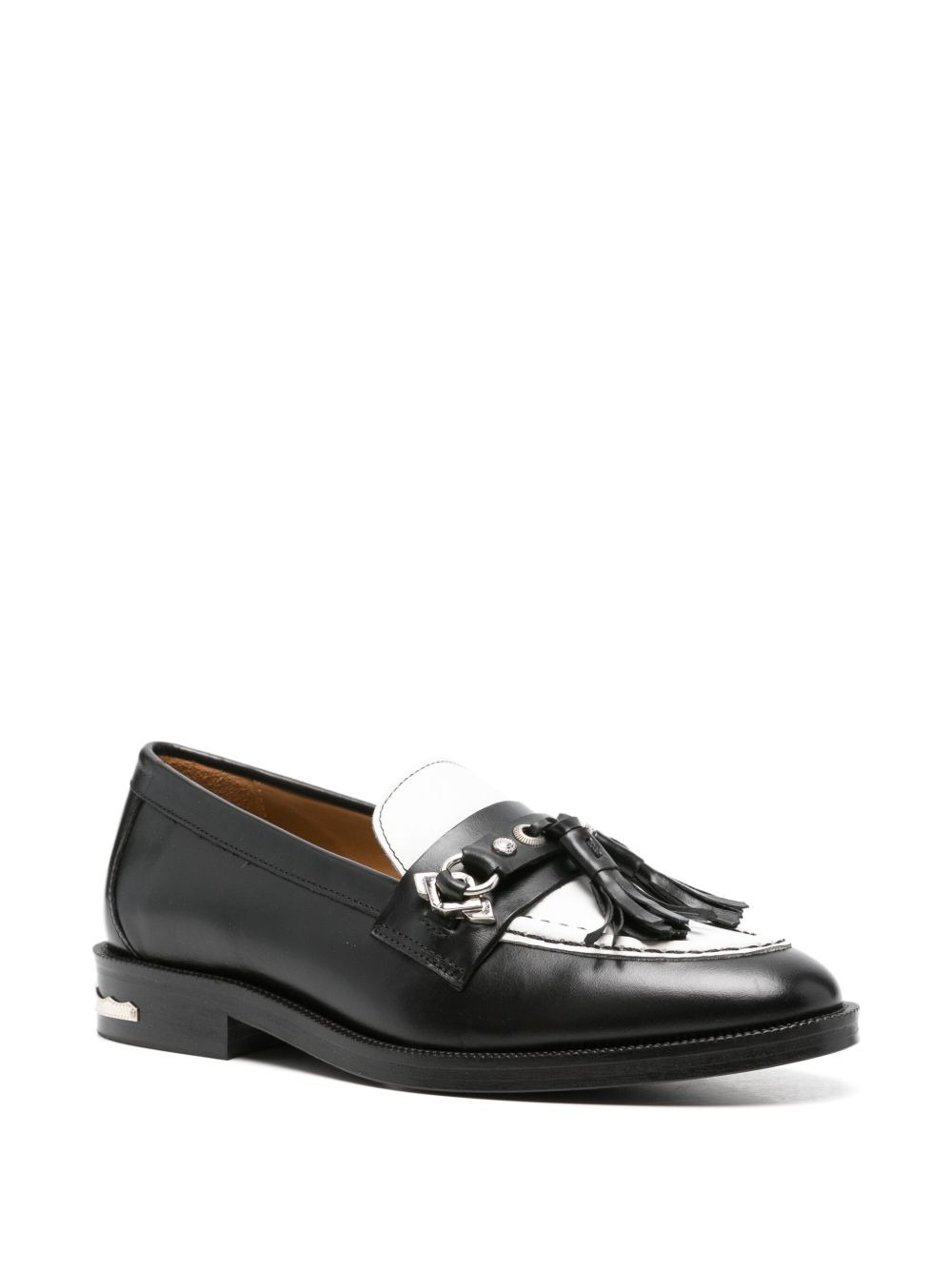 tassel-embellished leather loafers - 2