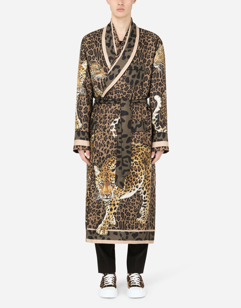 Leopard-print silk robe 1