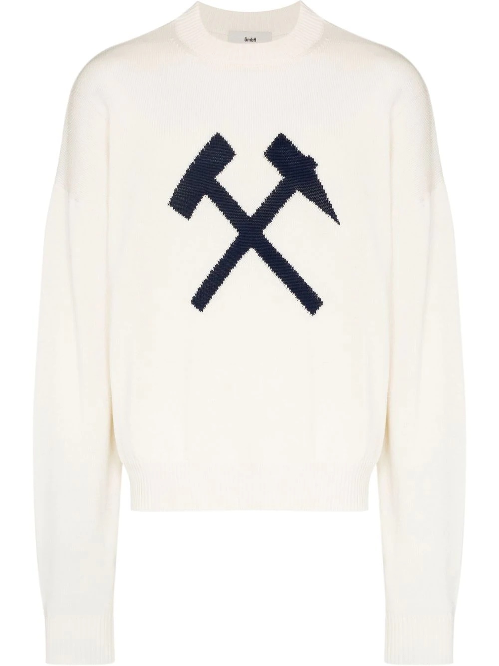 intarsia-logo crew-neck jumper - 1