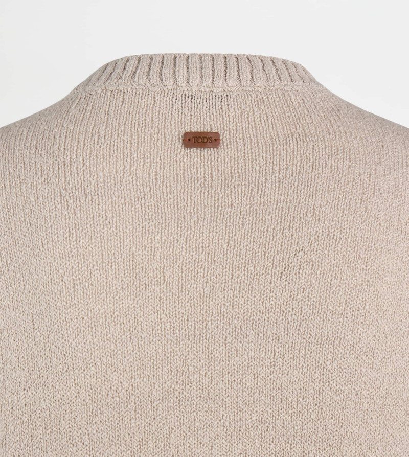 ROUND-NECK PULLOVER IN COTTON - BEIGE 8