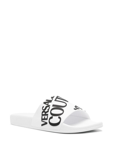 VERSACE JEANS COUTURE logo-embroidered slides outlook