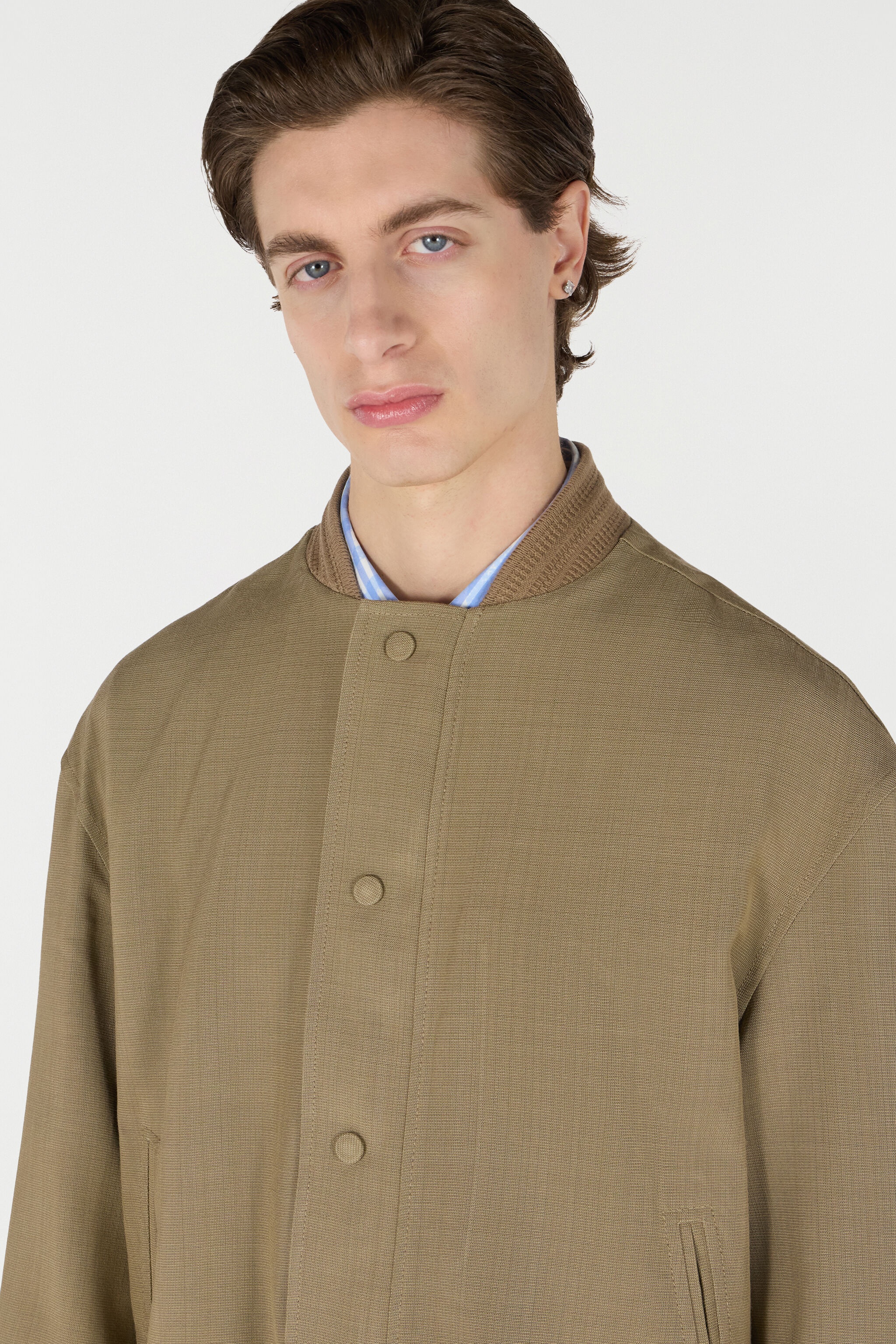 Buttoned Bomber Jacket - 6