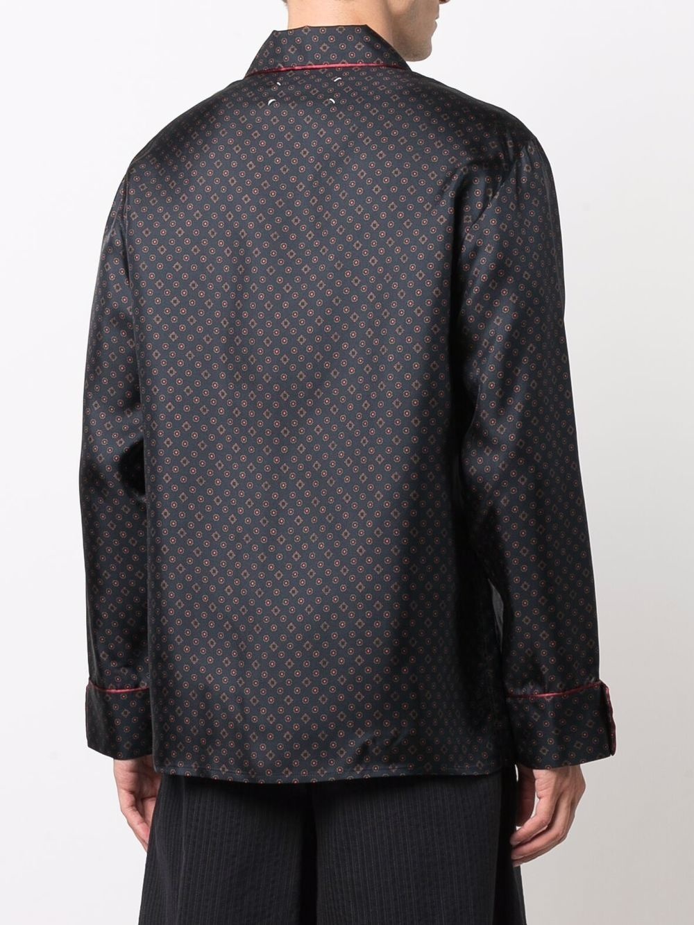 geometric-print silk shirt - 4