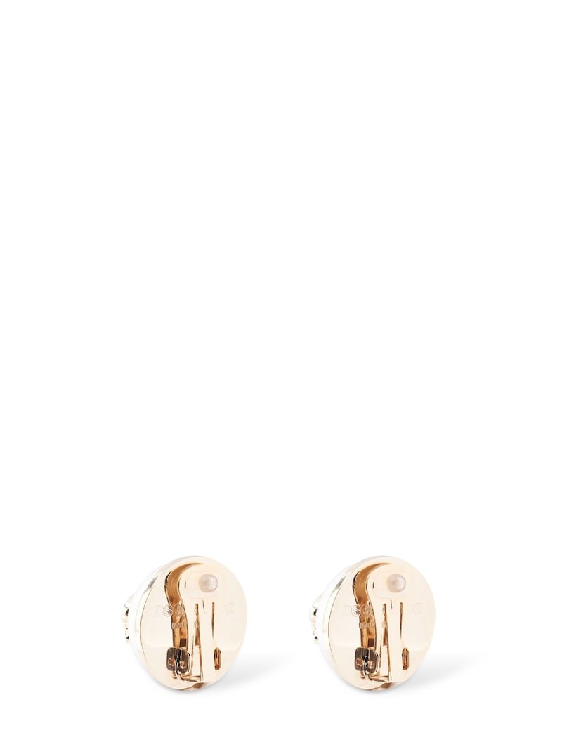 Dsq2 faux pearl clip-on earrings - 3