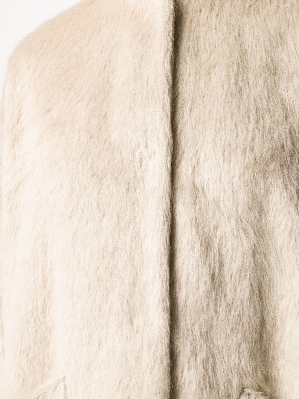 faux-fur mid-length coat - 5