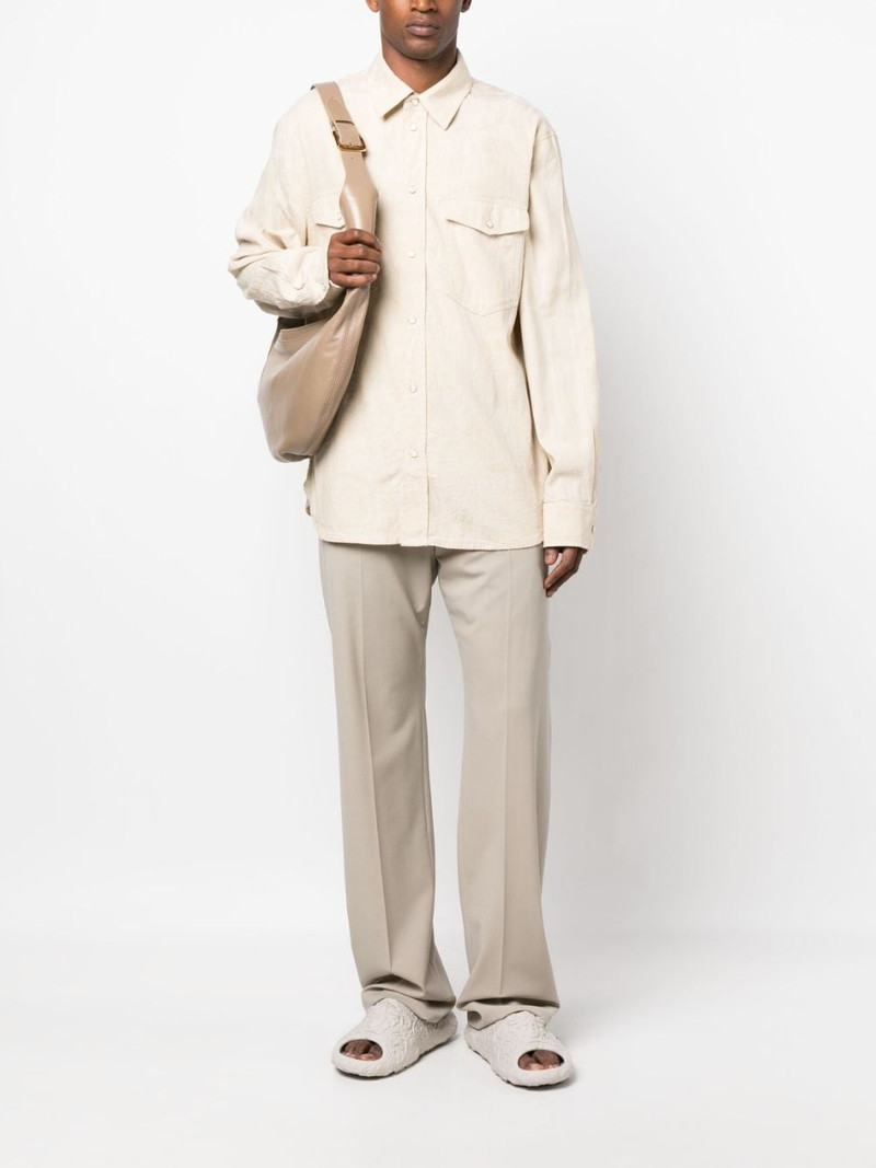 VERSACE Barocco Silhouette-jacquard chambray shirt outlook