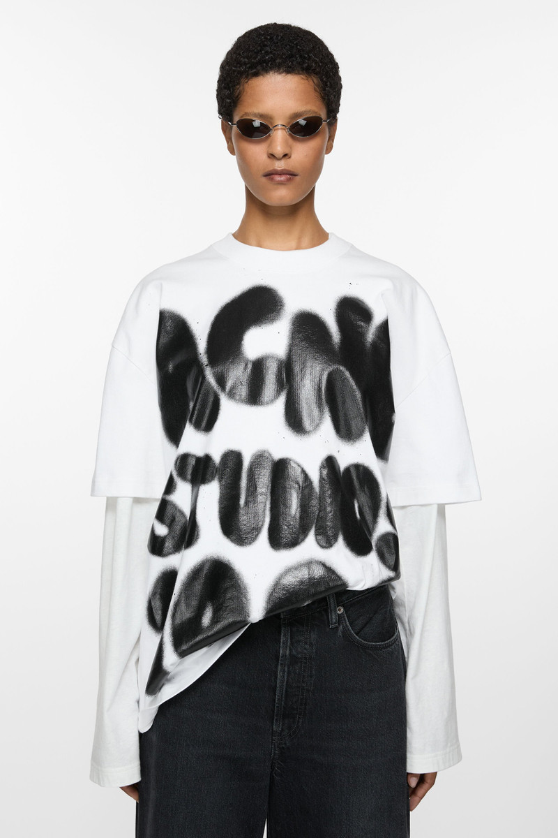 Acne Studios T-shirt logo - Relaxed unisex fit - Optic White outlook