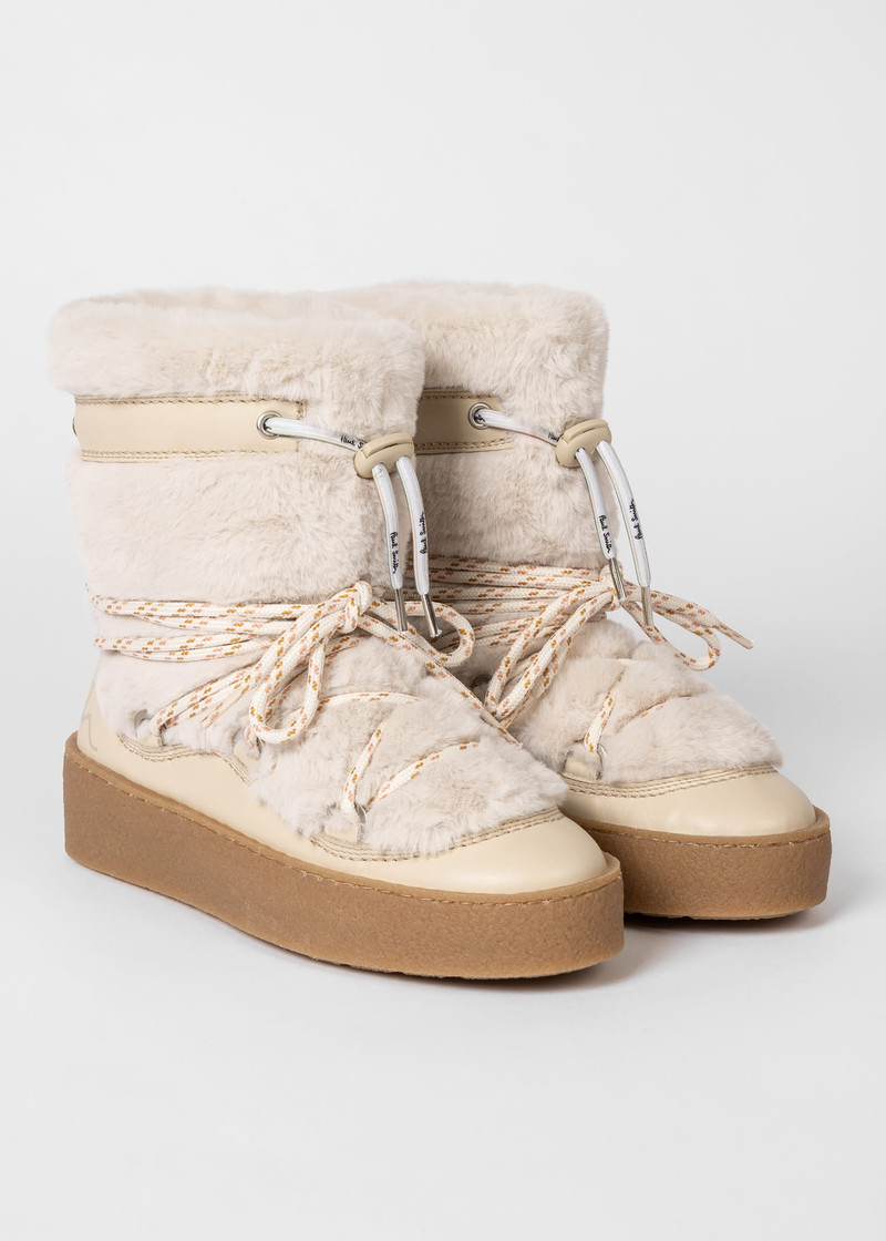 Cream Leather 'Hallie' Snow Boots 4