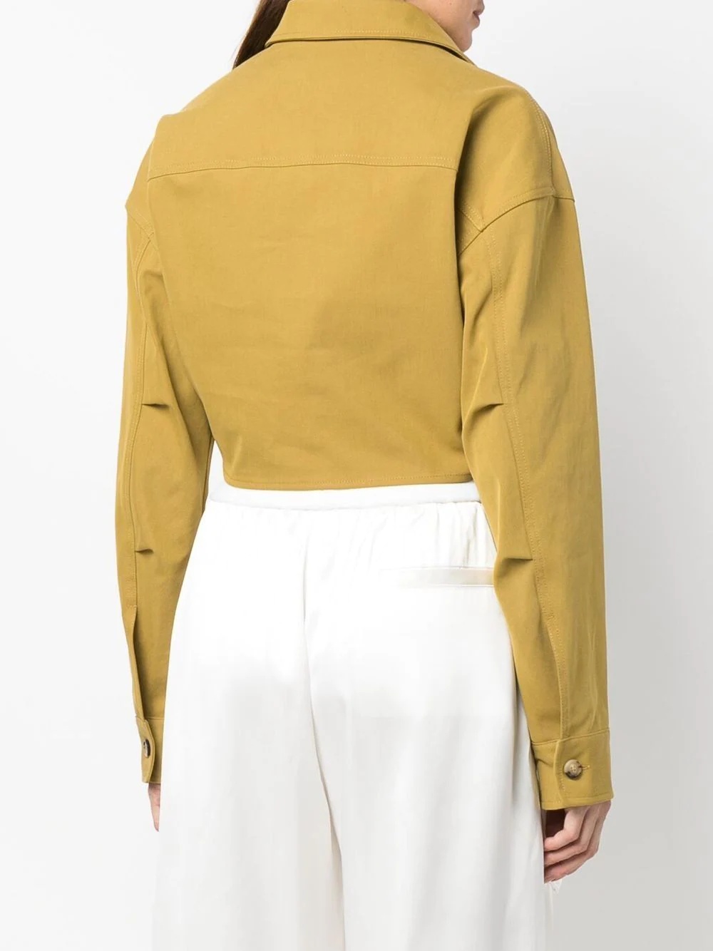 twist-front cropped cargo shirt - 4