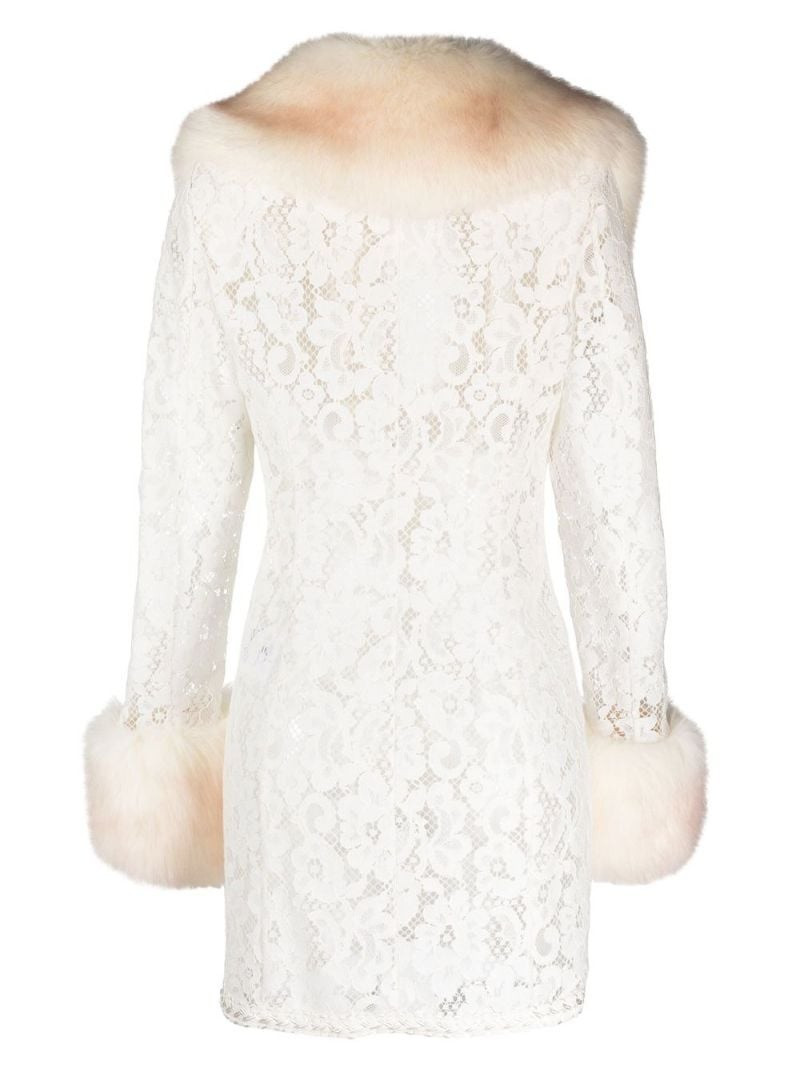 Alessandra Rich floral-lace faux-fur coat outlook