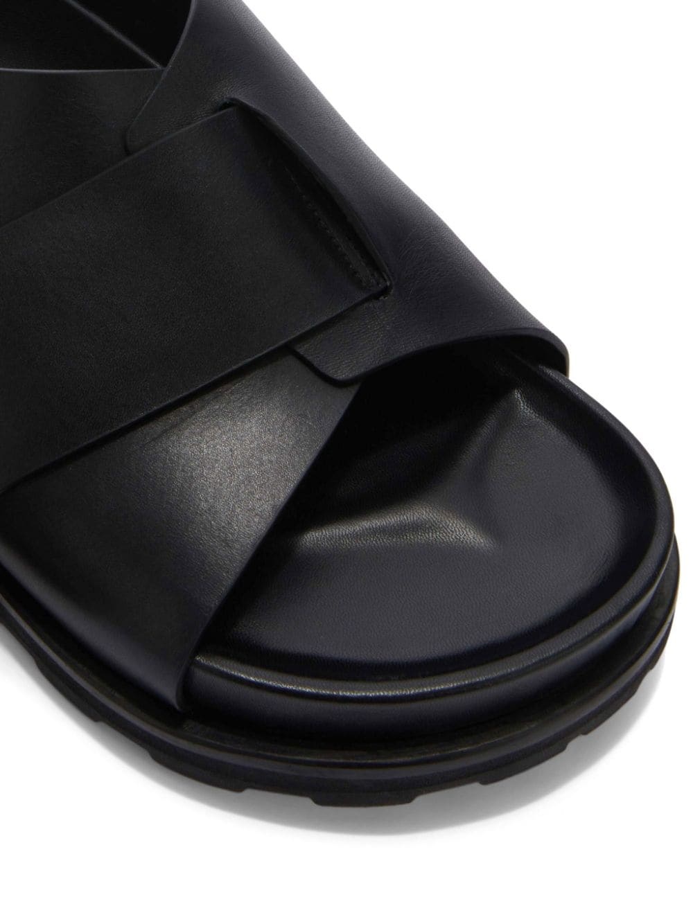platform leather slides - 5