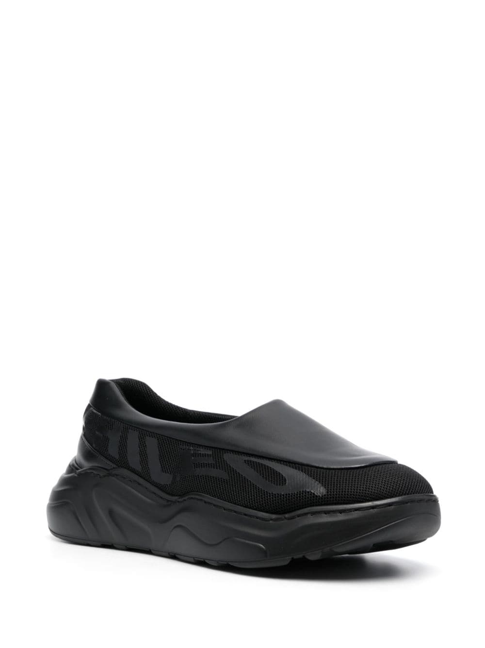 logo-print low-top laceless sneakers - 2