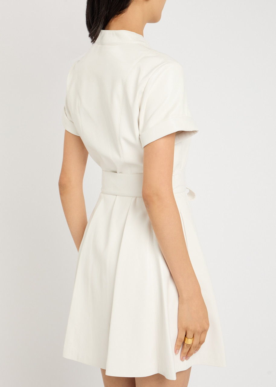 Alice + Olivia Lucy Faux-leather Mini Shirt Dress - 3