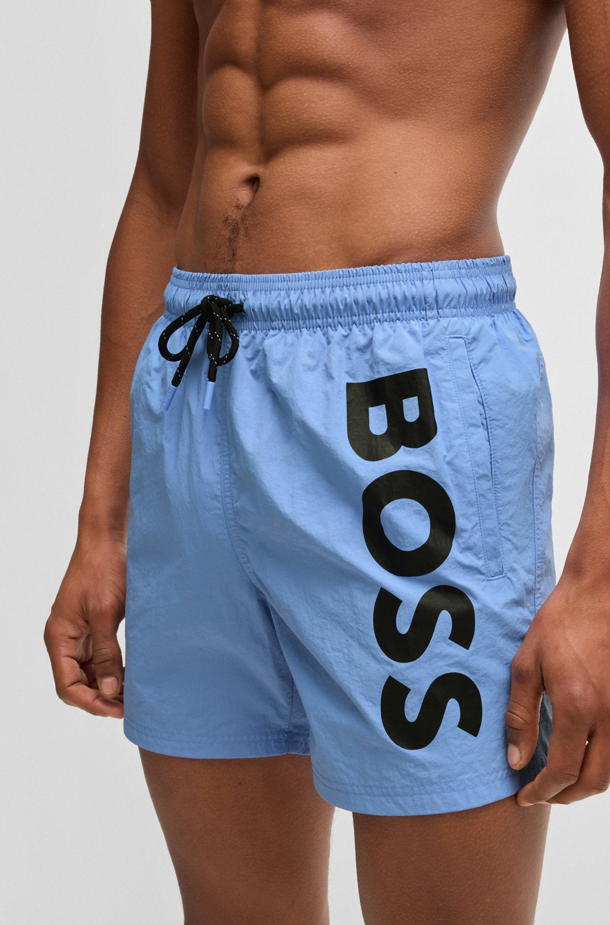 FULLY LINED SWIM SHORTS WITH LOGO PRINT - 4