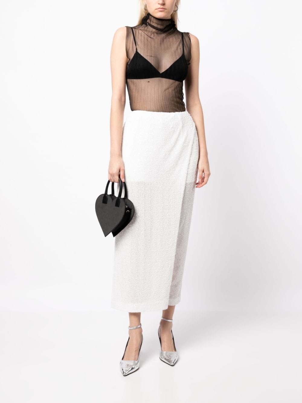 sequin-embellishment cropped trousers - 2