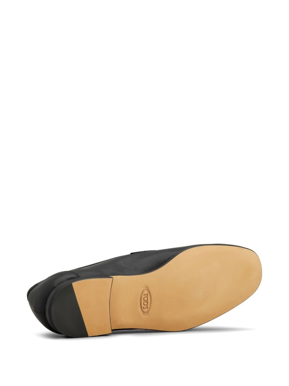leather logo-patch loafers - 4