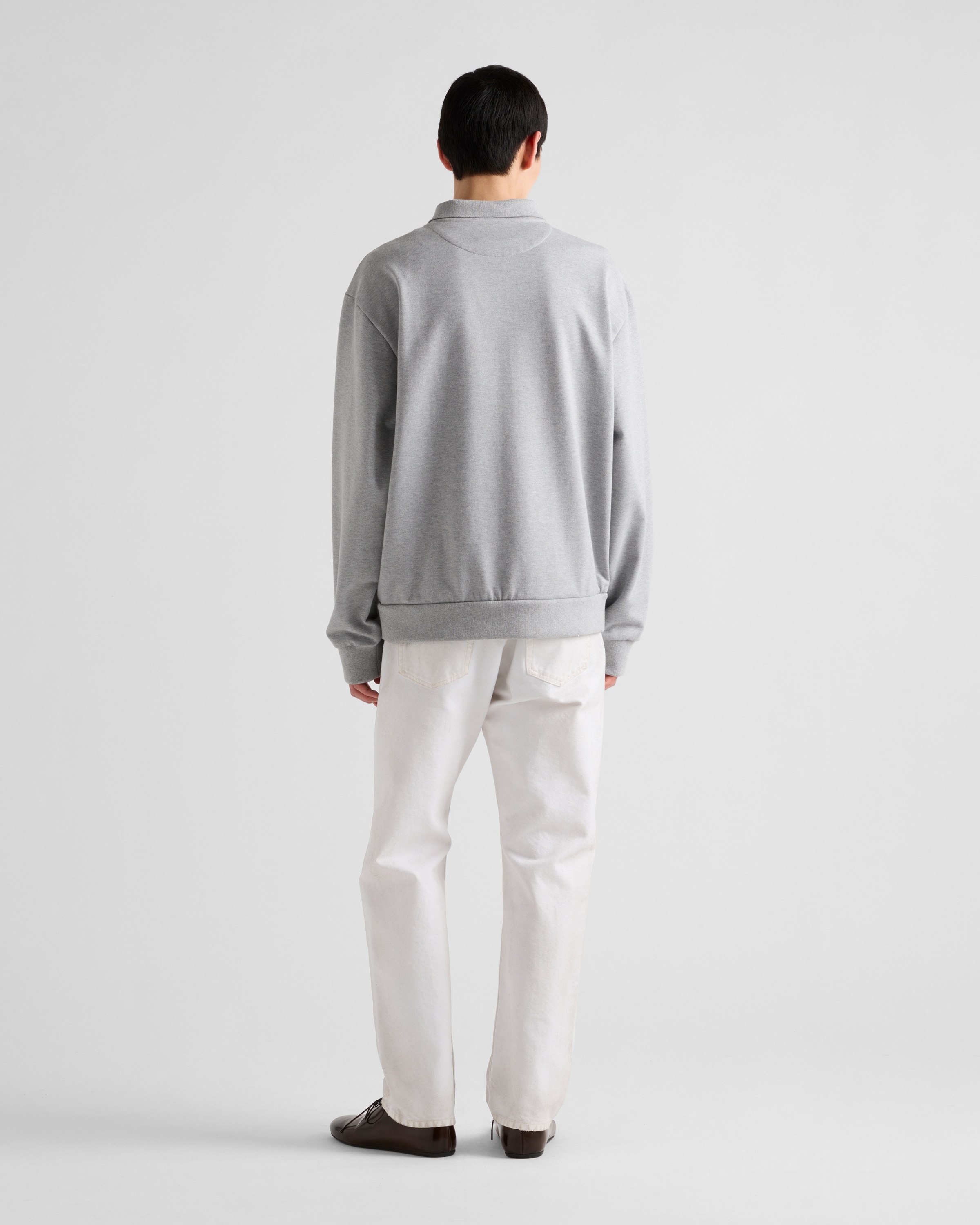 Long-sleeved cotton polo shirt - 5
