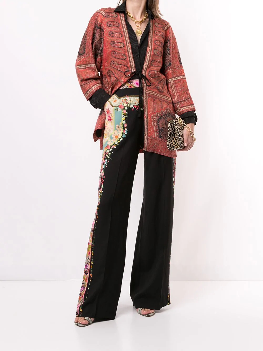 floral print wide trousers - 2