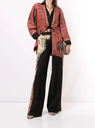 Etro floral print wide trousers outlook