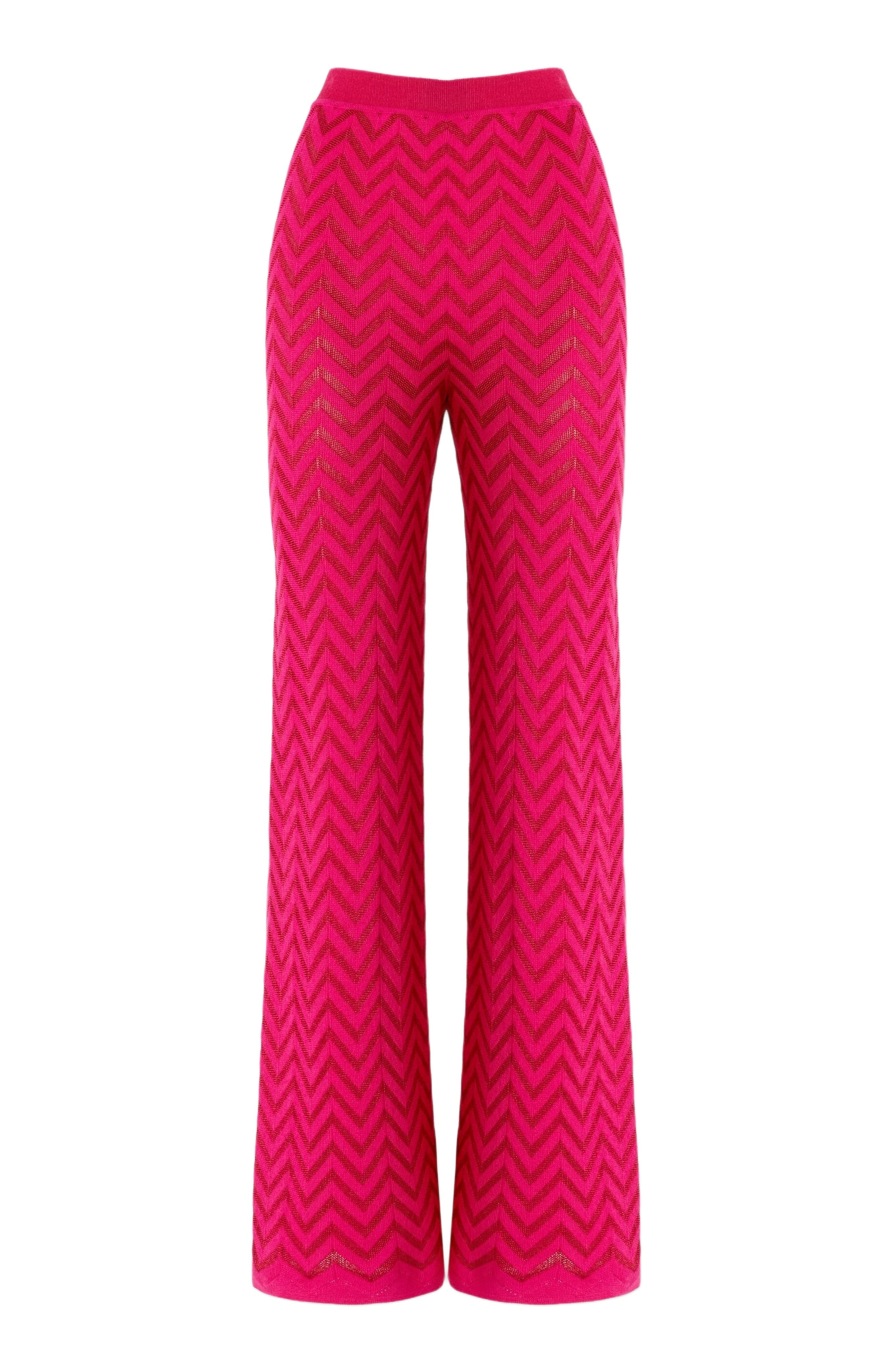Missoni Tonal Chevron Pattern Straight Trousers in Magenta Red at Nordstrom - 2