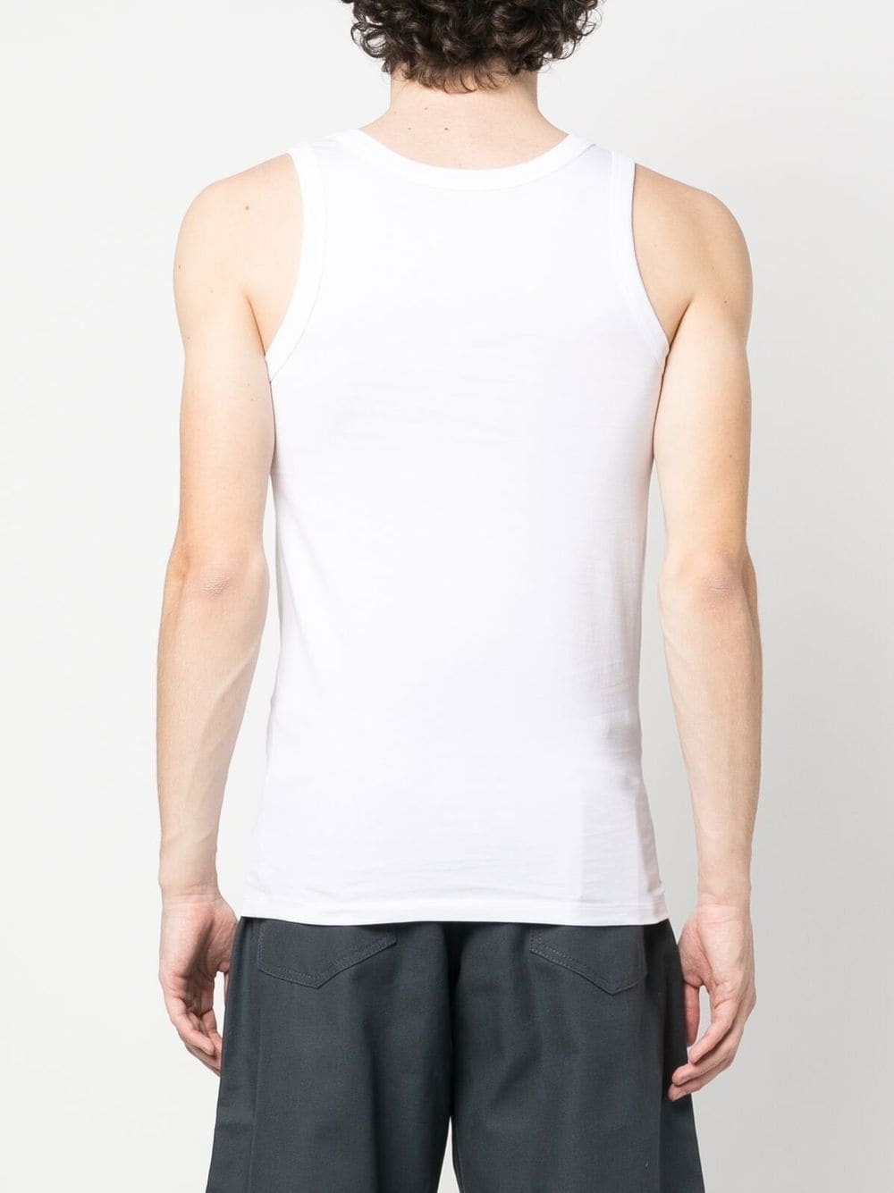 logo-patch cotton tank top - 4