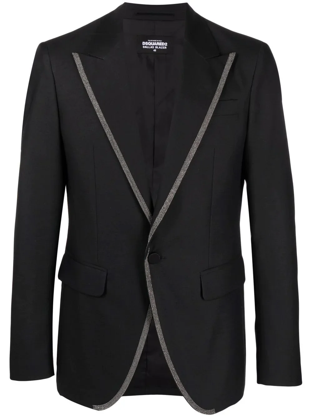 contrast-trim single-breasted blazer - 1