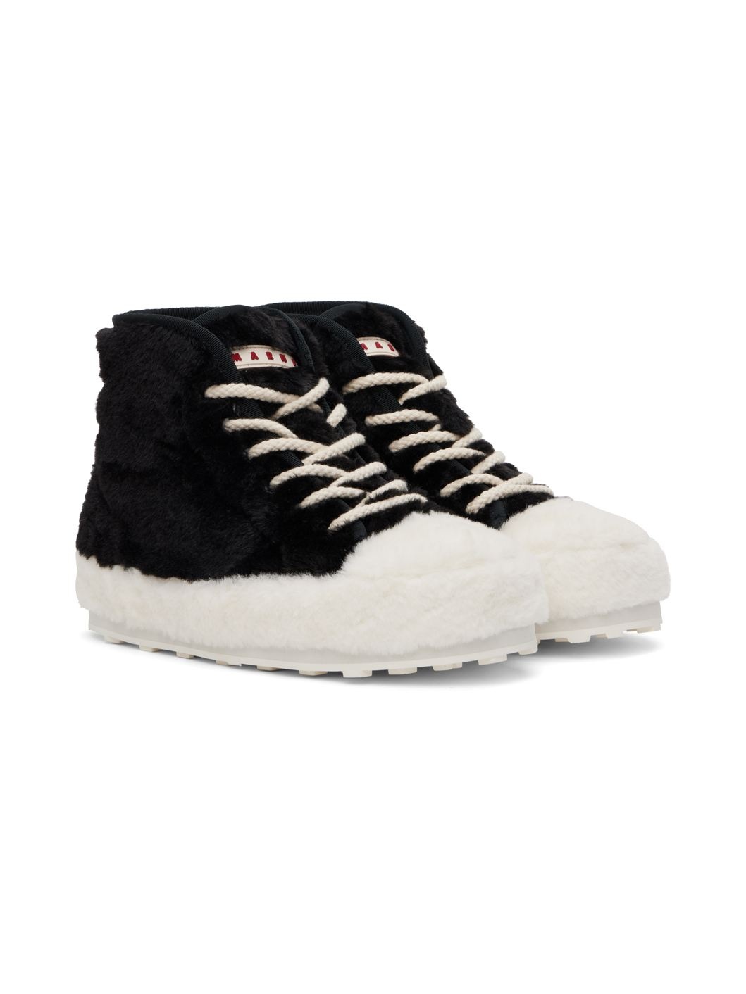 Black & White Teddy Tennis Sneakers - 4