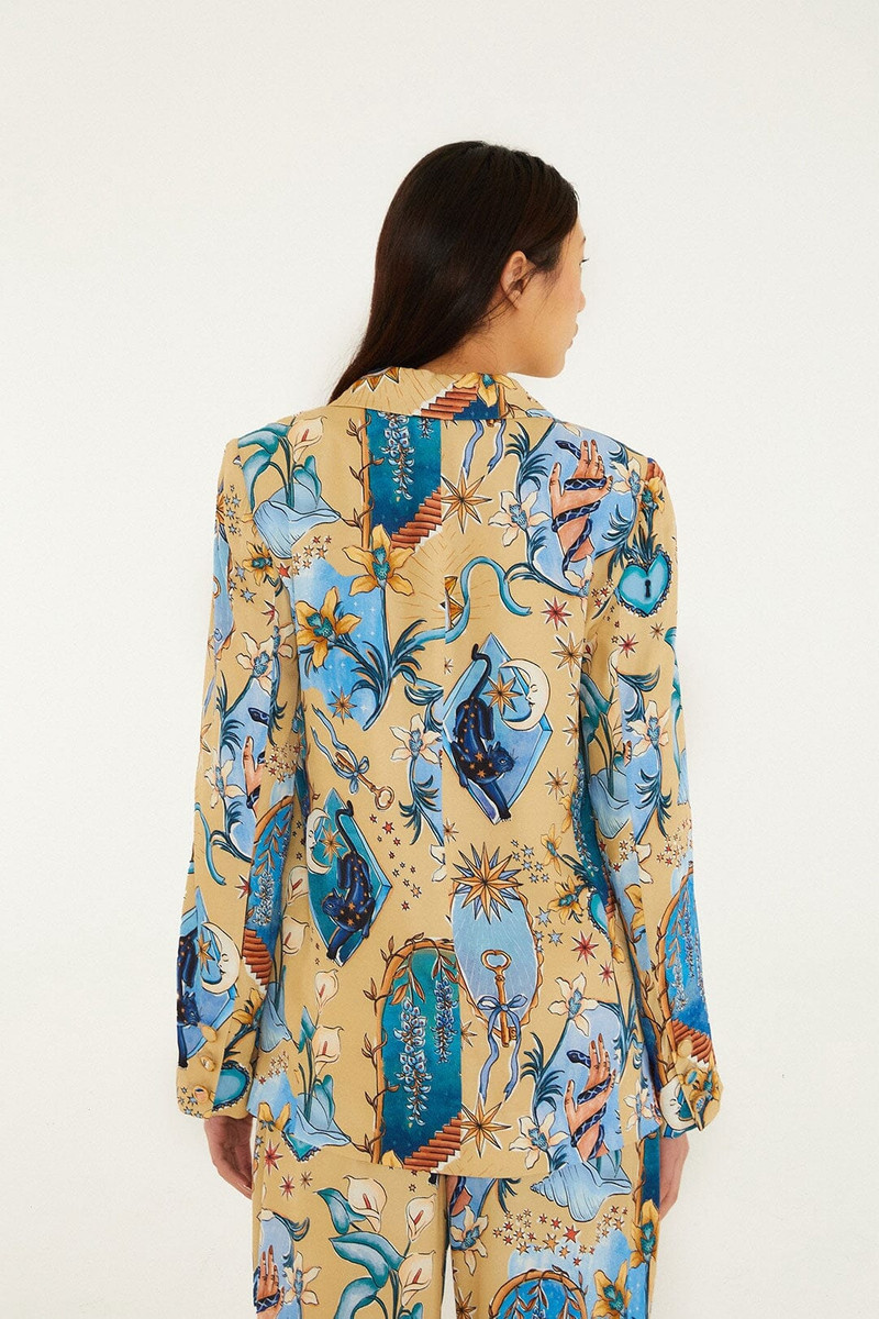 Sand Mystical Notched Lapel Lenzing Ecovero Viscose Blazer 3