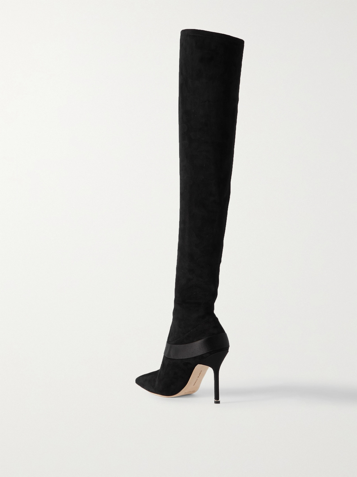 Plinianuthi 105 Buckled Satin-trimmed Suede Over-the-knee Boots - 3